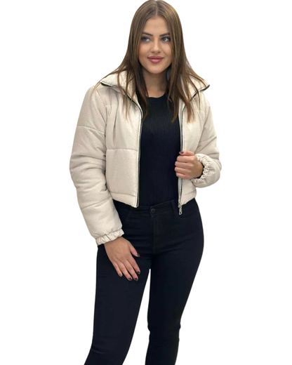 Palton de iarnă pentru femei cu pietre decorative și fermoar®