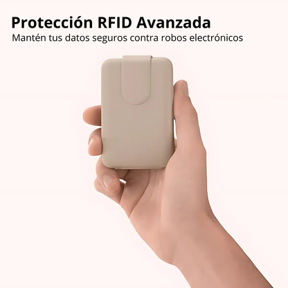 Portofel minimalist cu protecție RFID și design compact pentru carduri