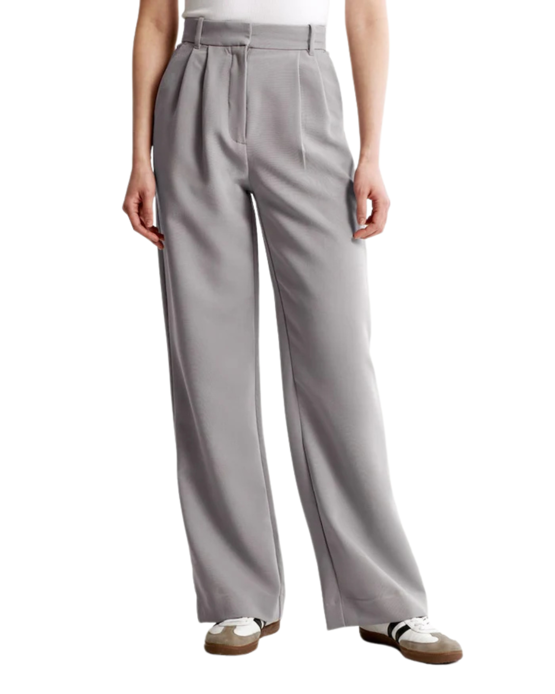 Pantaloni cu Talie Înaltă pentru Femei, cu Crăpături Elegante și Croială Largă