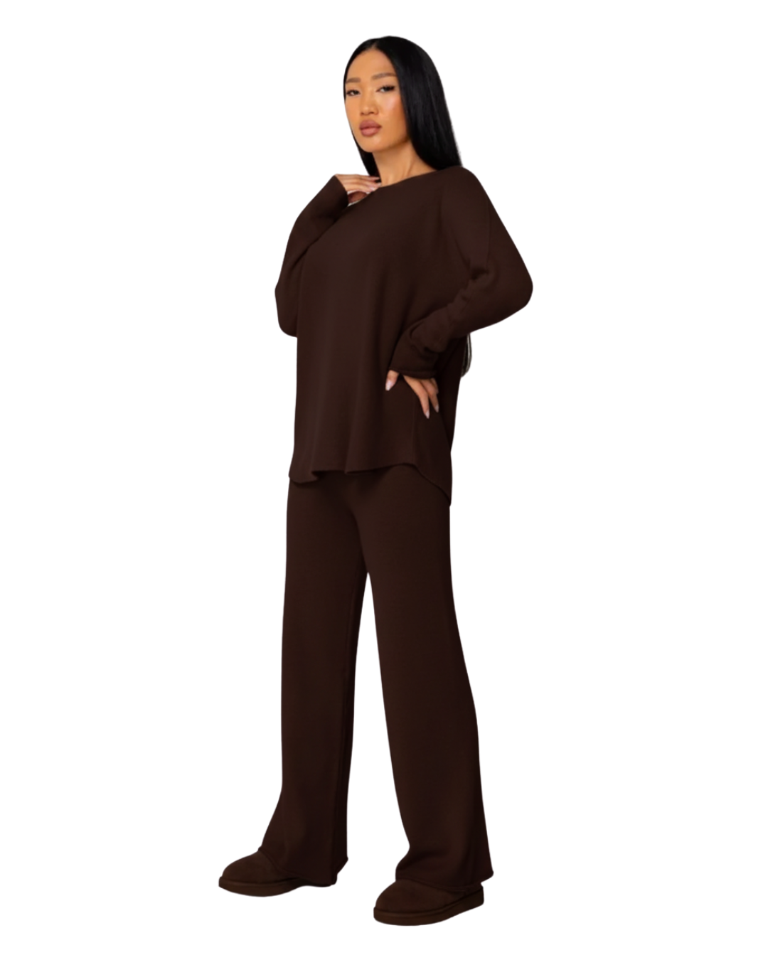 Set din două piese din tricot moale pentru femei