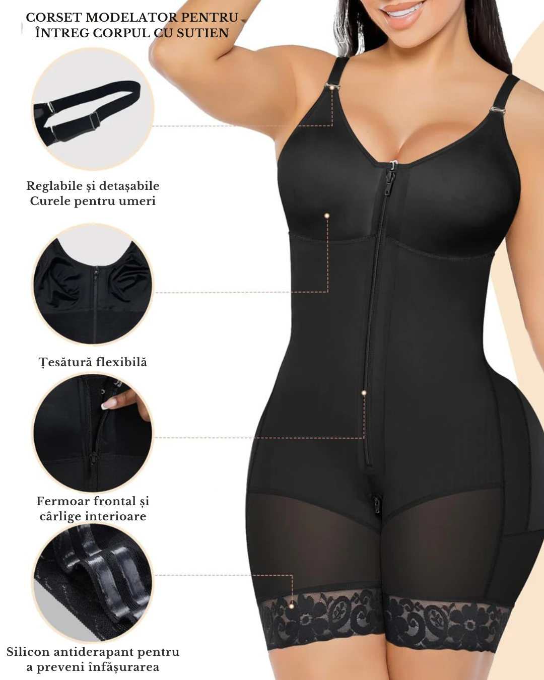 Centură modelatoare postpartum cu control al taliei și ridicare a feselor